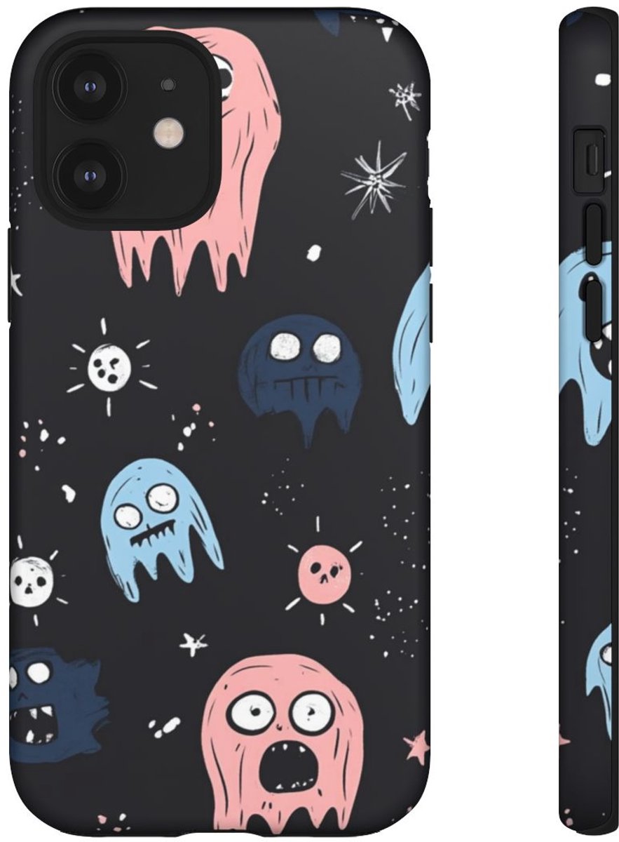 Schattige Horror-Spookjes Patroon – Telefoonhoesje Geschikt voor iPhone 12