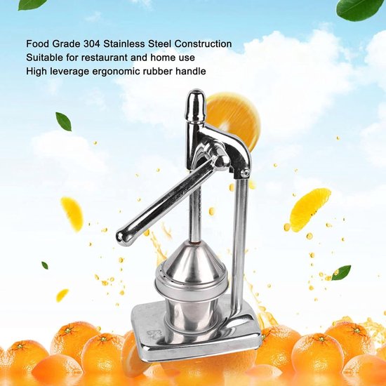 Handmatige oranje fruitpers 304 roestvrijstaal met hefboomprincipe - compact en ergonomisch - citruspers voor zacht fruit — afbeelding 2