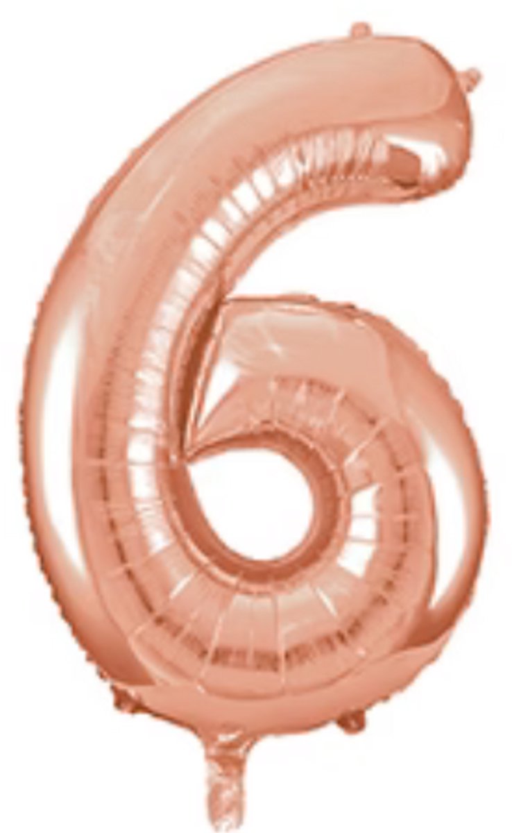 Folieballon 6 rosegoud - 86cm - Unique