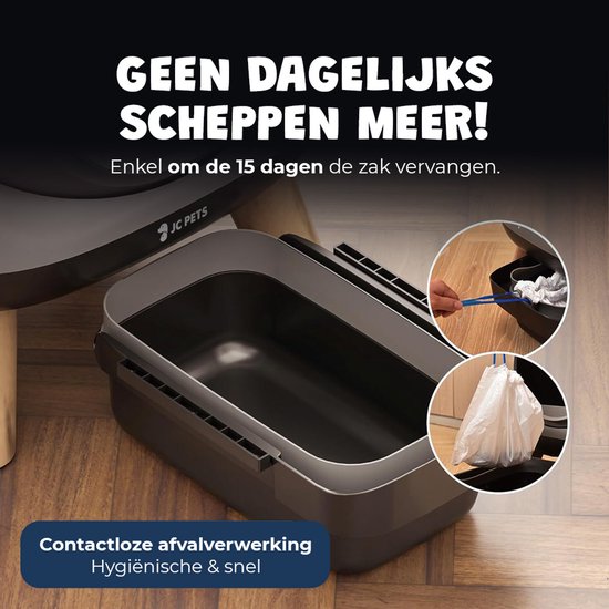 JC Pets kattenbak met contactloze afvalverwerking: "GEEN DAGELIJKS SCHEPPEN MEER!"