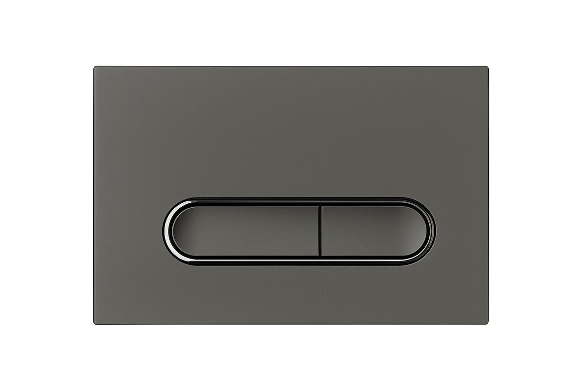 Profielenloods - Bedieningspaneel gun metal chroom - Passend op Geberit up 300 up320 up720 - Ovaal