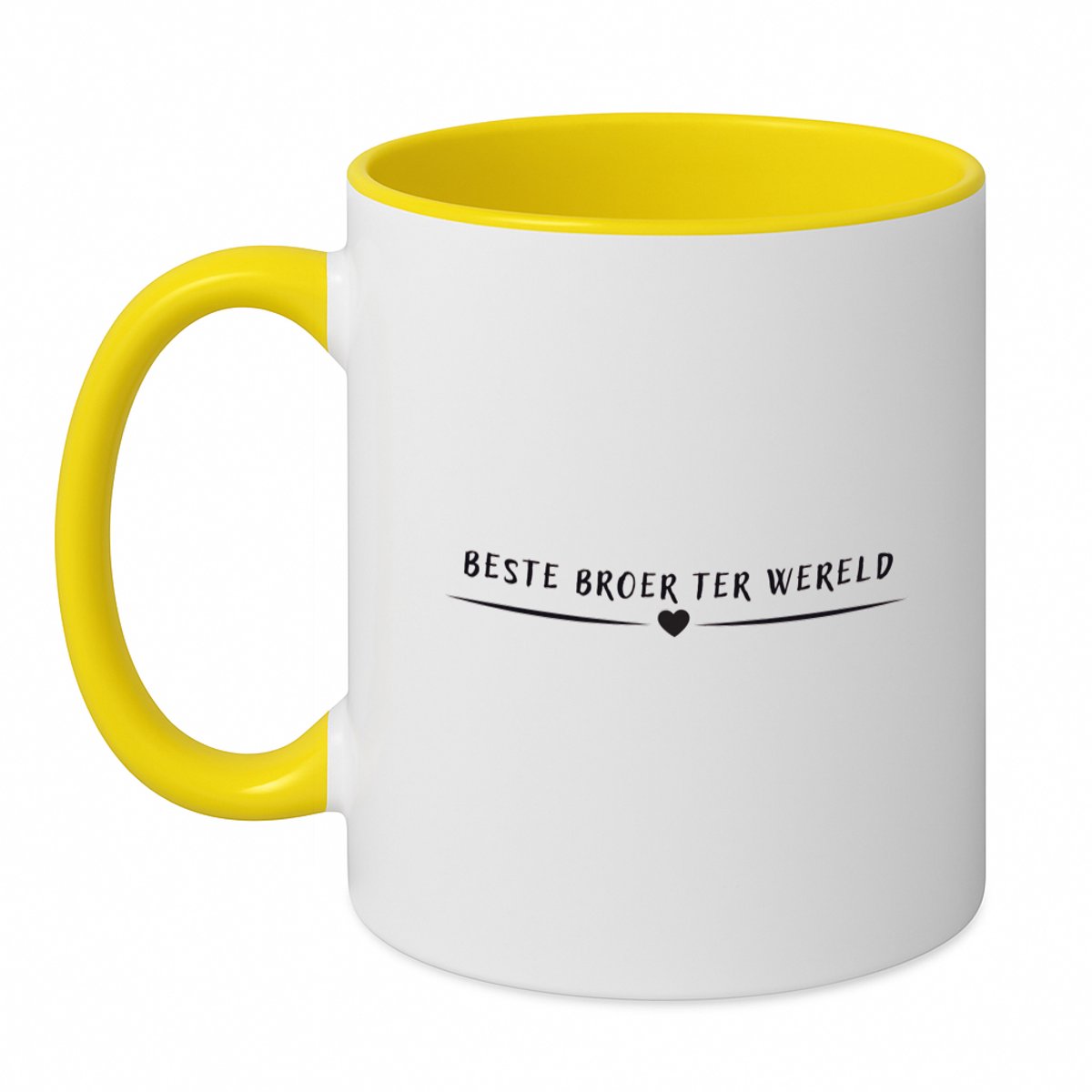 Hacebo® - Beste broer ter wereld koffiebeker geel - Broer - brother - thee mok - koffie beker - leuk cadeau voor je broer - koffiemok - 350 ML inhoud