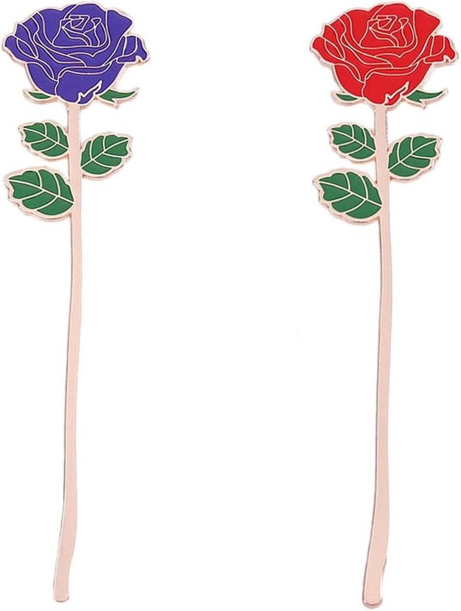 Bladwijzers van metaal in roze - Set van 2 - Kerstmis Valentijnsdag verjaardag cadeau - Luxe metalen bladwijzers