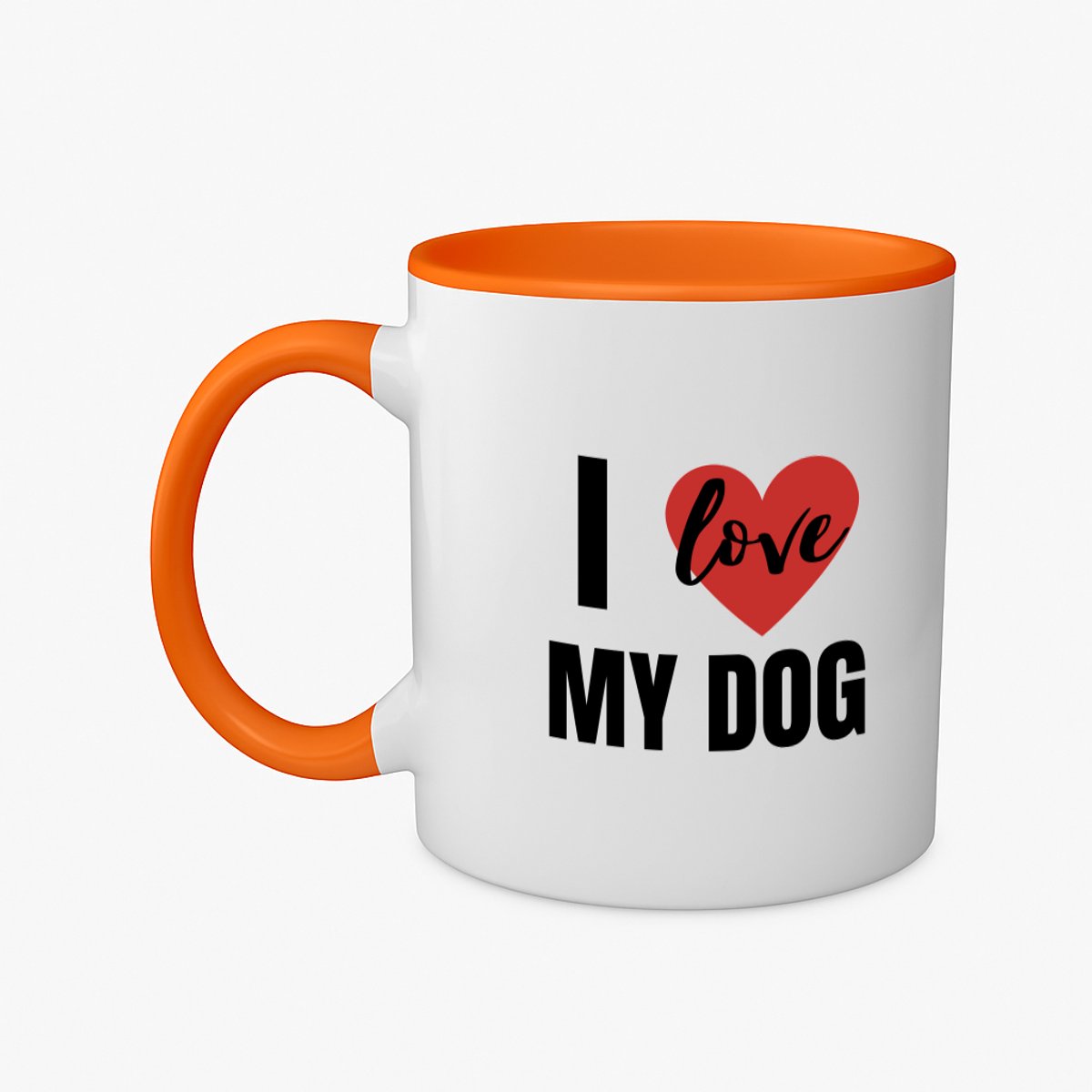 Hacebo® - I love my dog koffiebeker oranje - Honden - honden liefhebbers - thee mok - koffie beker - verjaardagscadeau - kado - gift - geschenk - koffiemok - 350 ML inhoud