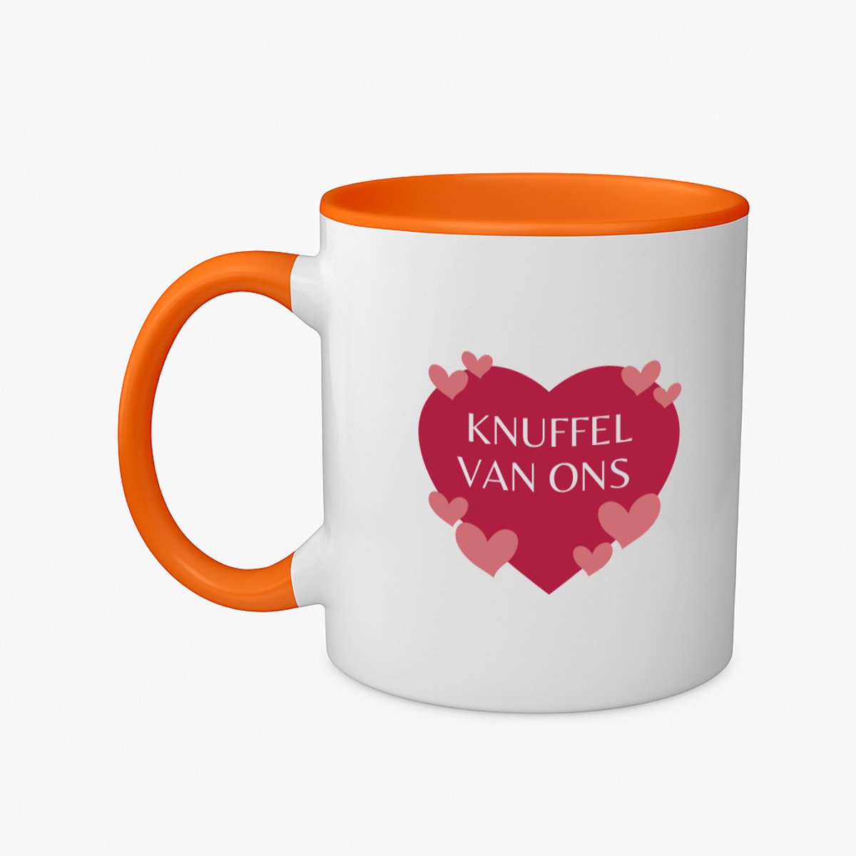 Hacebo® - Knuffel van ons koffiebeker oranje - Liefde - iemand die liefde nodig heeft - thee mok - koffie beker - verjaardagscadeau - kado - gift - geschenk - koffiemok - 350 ML inhoud