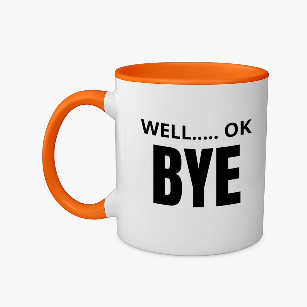 Hacebo® - Well ok bye koffiebeker oranje - Afscheid bedank cadeau - collega's - thee mok - koffie beker - werk - afscheidscadeau - verjaardagscadeau - kado - koffiemok - 350 ML inhoud