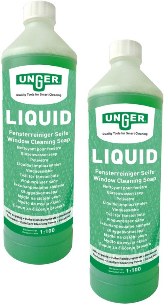 Unger Glazenwasserszeep 2x1 liter - professionele glas- en ruitenreiniger