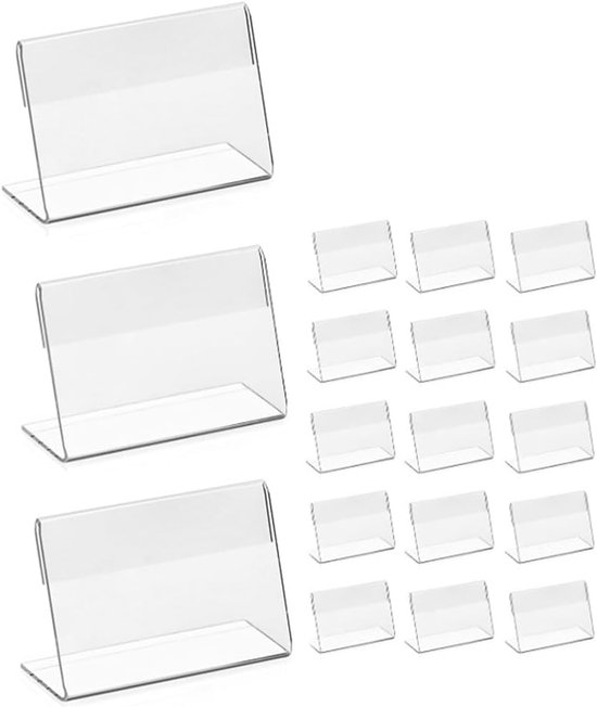 50 stuks labelhouders van transparant acryl, mini-etikettenhouders van acryl, prijskaarthouder, transparante labelhouder voor winkels, supermarkt