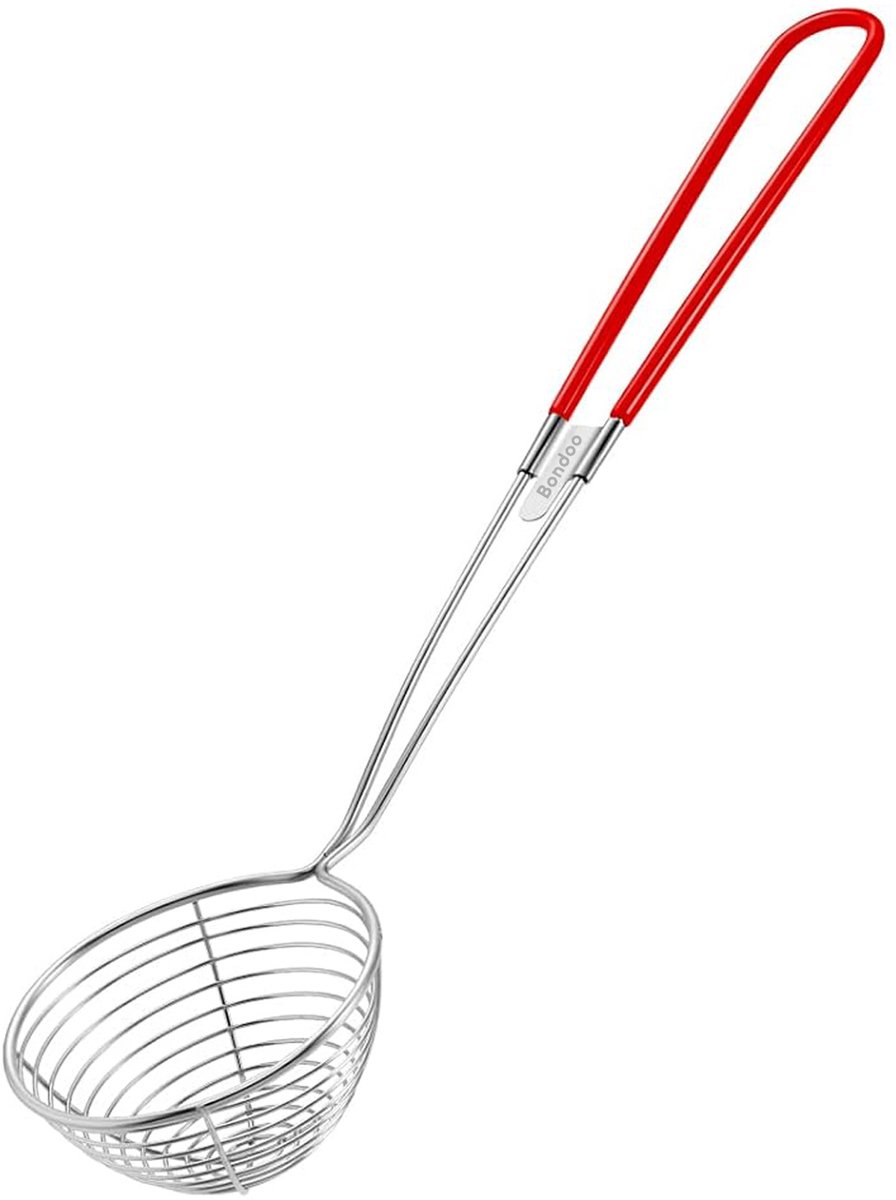 Fondue netjes voor Hotpot - Roestvrij staal - met handgreep - Ø6,5cm - los verkrijgbaar of als set van 4/6/8 stuks - Rood