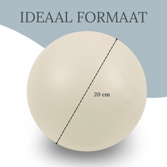 Stevige Pilates Bal 20 cm - Fitness bal - Yoga bal - Zachte bal - Trainingsbal - Sport Bal - Thuis sporten - Inclusief pomp - Beige van Merkloos — afbeelding 4
