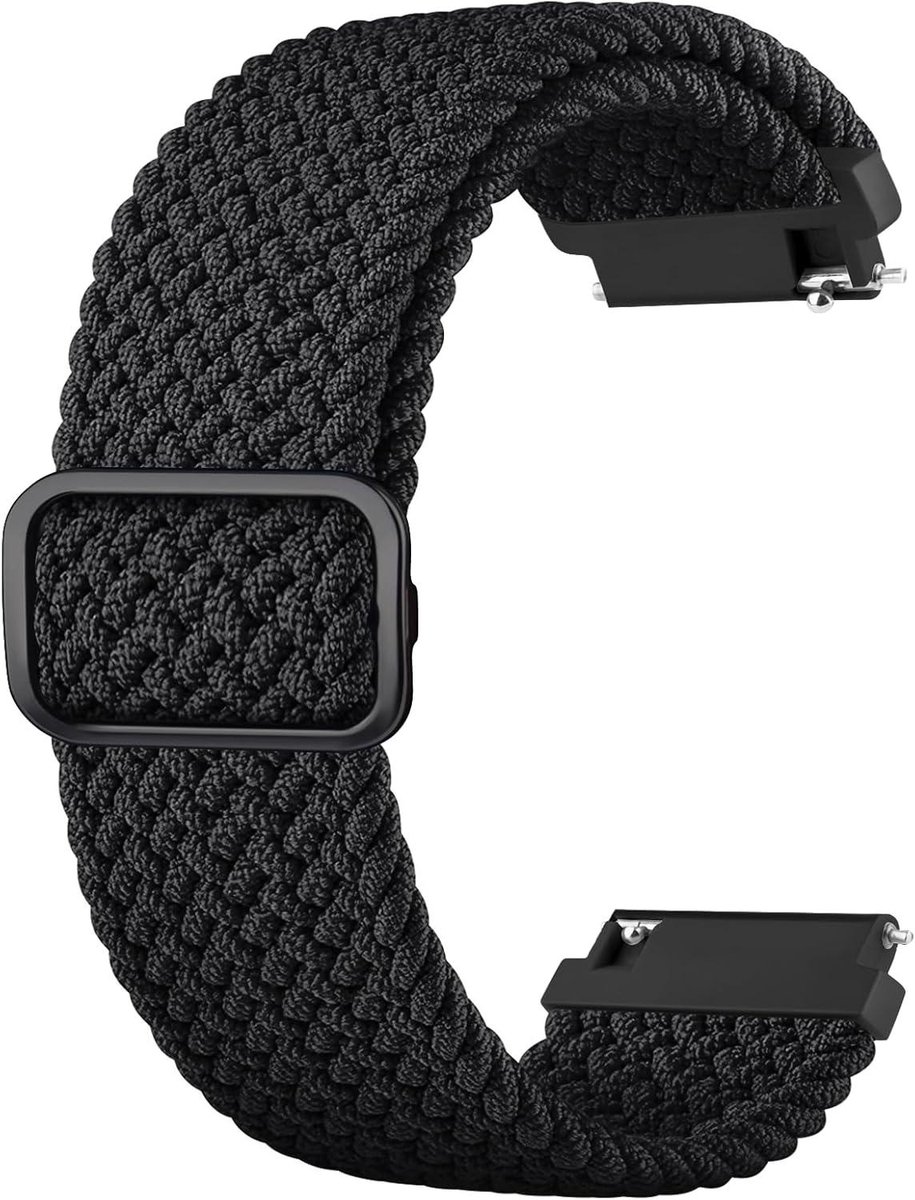 Allecto plus - Nylon geweven horlogeband 22 mm met verstelbare gesp voor heren en dames met sportieve look