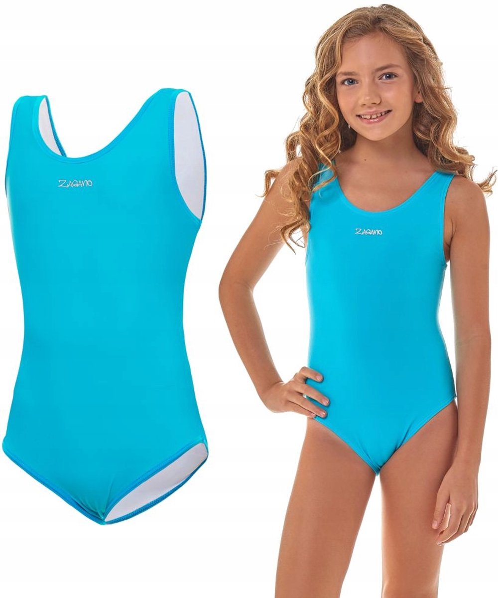 ZAGANO - Badpak Meisjes - Maat 146 - Sneldrogende - Sport Badpak - Strandshort Meisjes