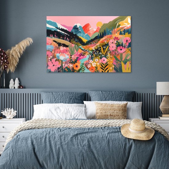 Affiche 120x80 cm - Rivière - Profondeur - Fleurs - Posters - Décoration chambre - Décoration murale salon - Décoration murale chambre