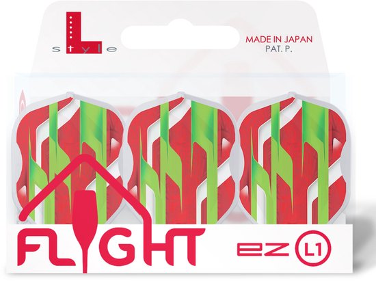 L-Style EZ L1 Mamo Series Red Clear White - Dart Flights van L-Style — afbeelding 2