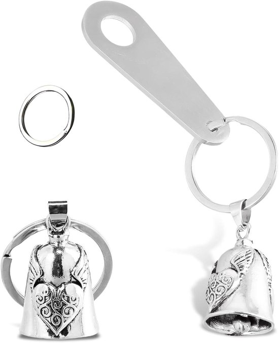 Allecto plus - Sleutelhanger geluksbrenger roestvrij staal kerstcadeau autosleutel - zilver - 34 x D 23 cm - adventskalender - feestdagen