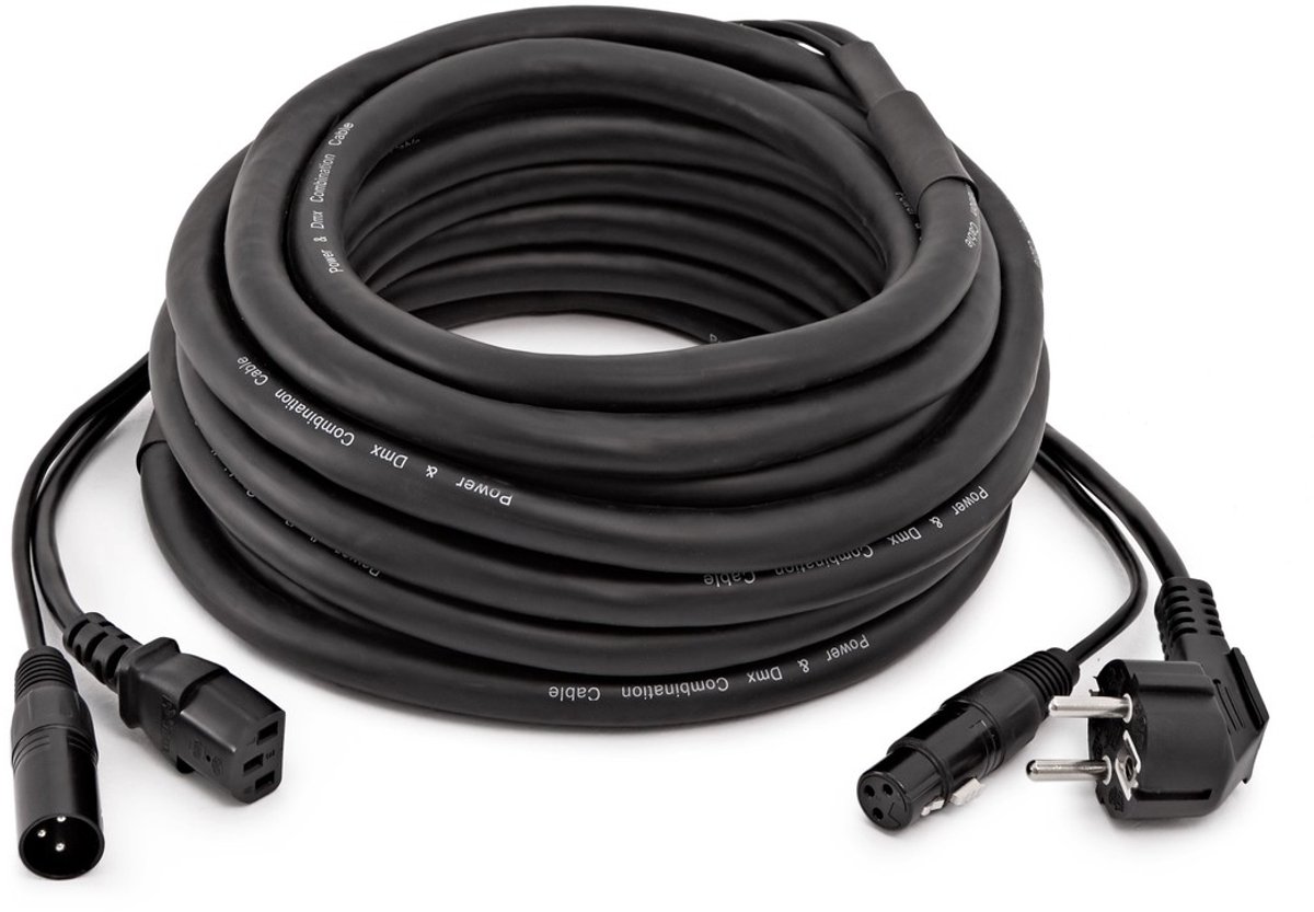 XLR en EU IEC Combinatiekabel van Gear4music, 20m