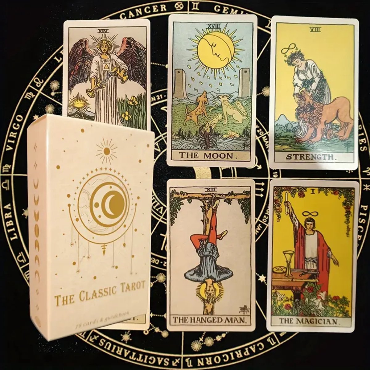 Klassieke Tarotkaarten – 78 Stuks – Engels – Rider‑Waite Stijl Tarot Deck voor Beginners & Gevorderden