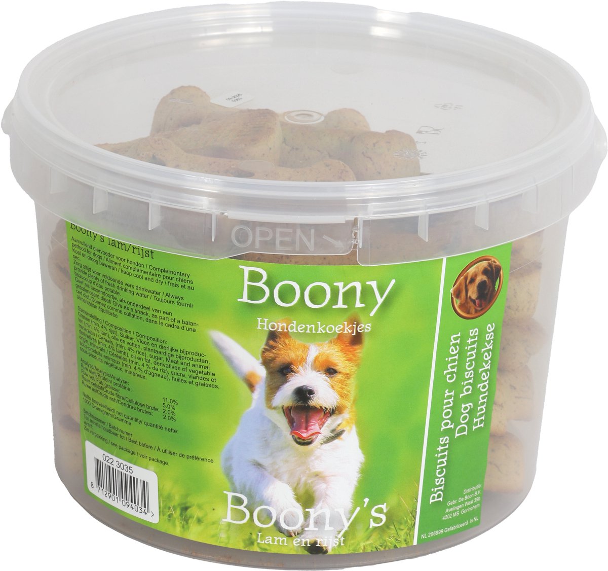 Boony Hondenkoekjes Lam/Rijst - Emmer à 1 kg