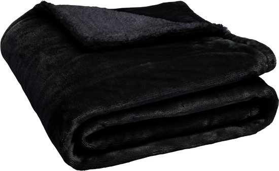 Seranova Elektrische Deken XXL - Extra Warmtedraden - Premium Model - 180x160 cm - 2 persoons Warmtedeken - Dubbelzijdig Fleece Sherpa - Zwart