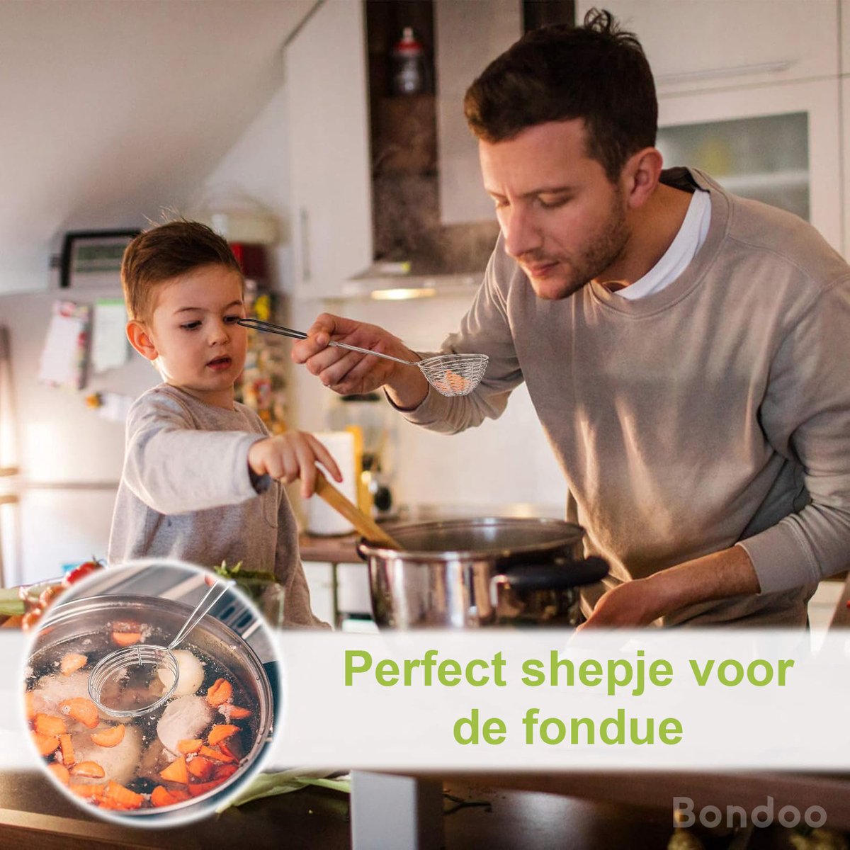 Fondue netjes voor Hotpot - Roestvrij staal - met handgreep - Ø6,5cm - los verkrijgbaar of als set van 4/6/8 stuks - Zwart – foto 6