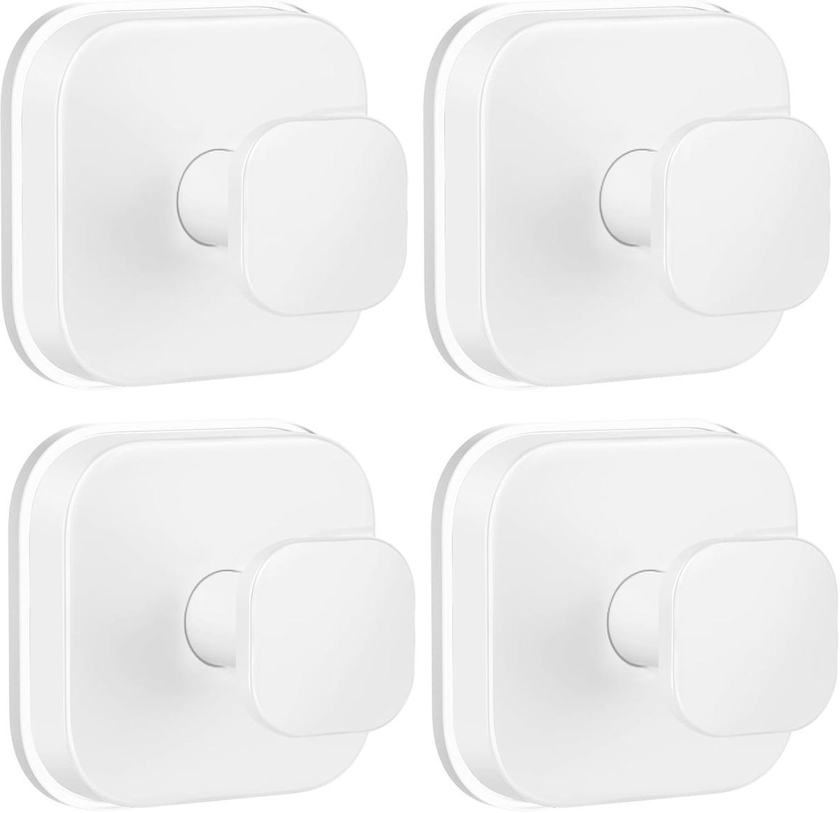 4-pack wit - zuignap douchehaken, robuuste douchehaken voor badkamermuur, glazen ramen, gladde deuren voor het ophangen van handdoeken, badjassen, jassen, haken - Cyslmuk