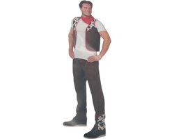 Kinky Cowboy Verkleedset – Bruine Broek, Gilet & Rode Sjaal – Erotisch Kostuum voor Foute Feestjes & Rollenspel Maat L