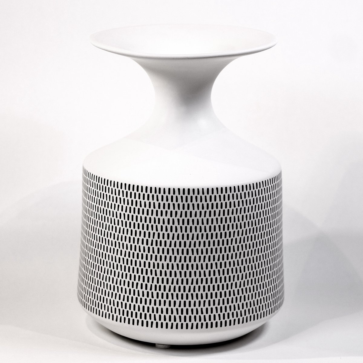 Skønt Egil Hvede - Keramiek Vaas - Zwart-Wit - 28 cm hoog