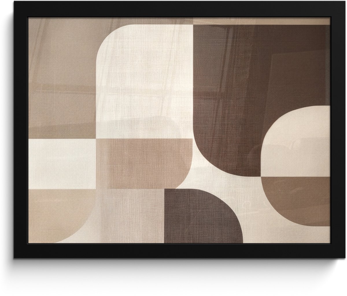 FrameYourWall Poster in lijst - Fotolijst 40x30 cm - Posters - Geometrisch - Geweven structuur - Modern - Posterlijst zwart - Decoratie - Wanddecoratie woonkamer - Muurdecoratie slaapkamer Vormen - Modern