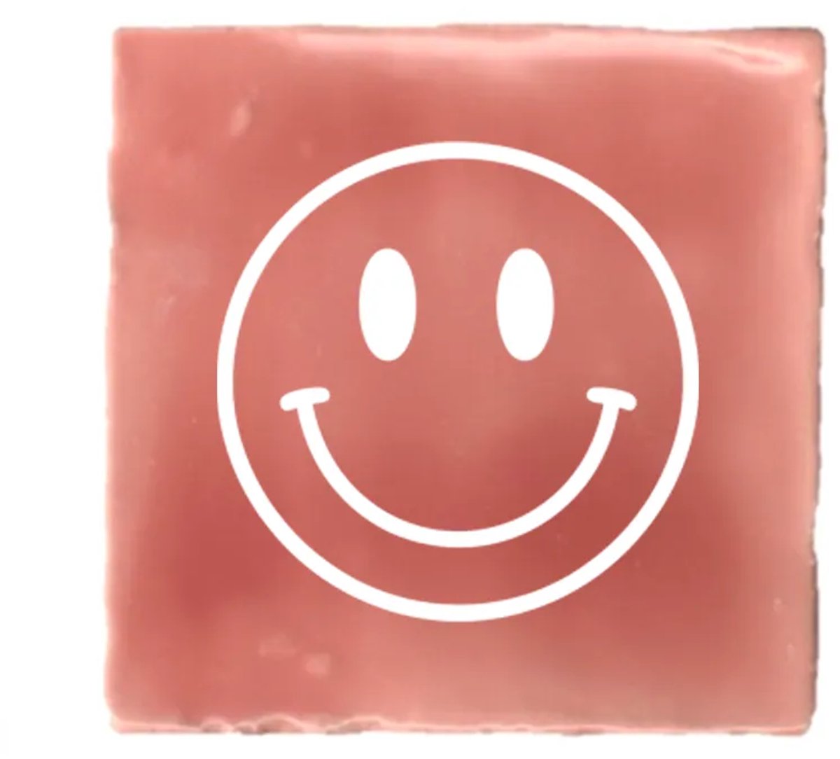 Gekleurd tegeltje - Smiley - Roze - Handgemaakte tegel | Spreuktegel | Tegeltjes met Spreuken | Tegeltjeswijsheid | Tegeltje tekst | Origineel cadeau