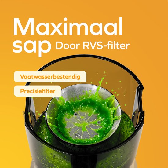 KitchenBrothers Sapcentrifuge - Voor Groenten en Fruit - Juicer - Met Pulpcontainer - 500ml - 600W - Zilver/Grijs van KitchenBrothers — afbeelding 5