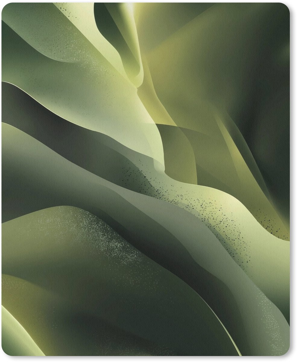 Muismat 19x23 cm - Mousepad Gaming - Golven - Abstract - Heuvels - Groen - Muismatten