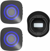 Draadloze deurbel geschikt voor oprit, weerbestendige bewegingsmelder geschikt voor buiten, beveiligingsalarm - alarm geschikt voor buiten/huis/winkelingang, LED-indicatoren, 2 ontvangers en 1 sensor (zwart)