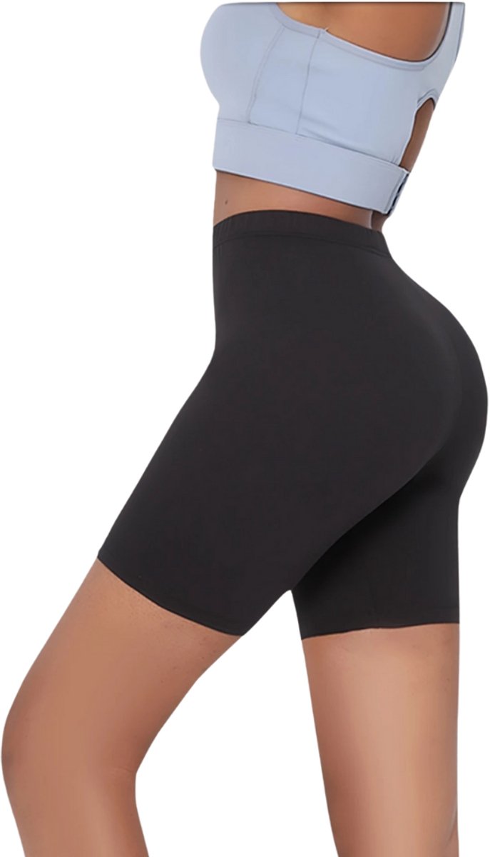 Livano Biker Short Dames Korte Legging Lange Onderbroek Bikershort Met Pijpjes Zwart