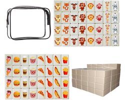 Allecto Plus - Generisch Mahjong spel Seaside Style Escape - 65 blokken - Geschikt voor familiefeesten - PVC stickers