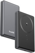 Buddi Connect - 10.000 mAh Magnetische Draadloze Powerbank - Compatibel met MagSafe - 20W USB-C Snelladen - Reisformaat - Ultra Dun - Compact - Externe Wireless Batterij - Geschikt voor iPhone - Zwart