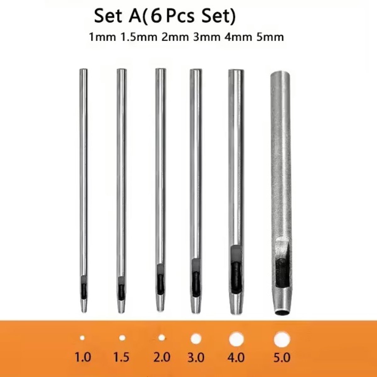 WORKPRO Desktop lederen perforator, heavy duty riemperforator voor leer met 6 multi-size gaten voor riem, horlogebanden, halsbanden, tassen, schoenen