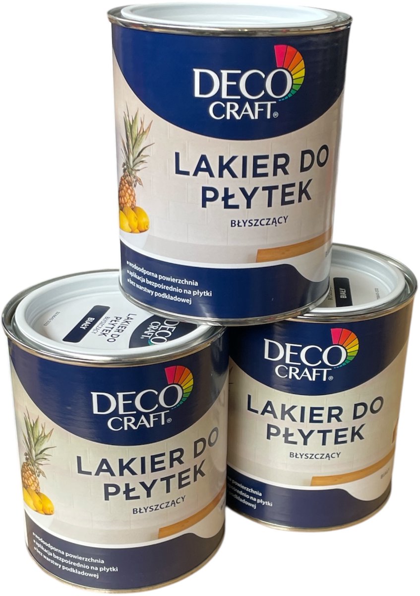 Deco Craft Lakier do Płytek – Transparante Tegellak op Waterbasis – 3 × 0,75 L – Voor Keuken & Badkamer – Glanzende Afwerking