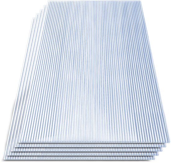 5x Feuilles de polycarbonate - 8 mm double paroi - 121 x 60,5 cm - Transparent - Feuille de polycarbonate - DIY - Feuille de serre - Résistant aux UV