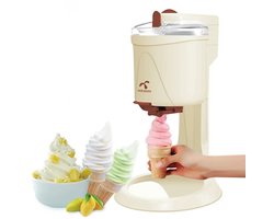 LiveTastic - Ijsmaker - Electrische Ijsmachine - IJshoorntjes - Softijs - Design - Voor Thuis - Kinderen - 10 minuten - Zelfmaken - Zelfvriezend - 1000ml capaciteit - ABS behuizing