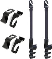 Inovra Plus - Auto accessoire set voor achterbank - Hoofdsteun haken - Organizers voor autostoel - 6 stuks