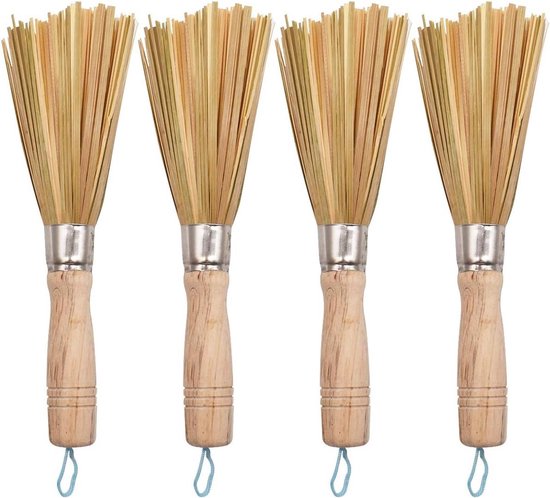 Foto: Inovra plus wokborstels set met lange handgreep voor keukenreiniging