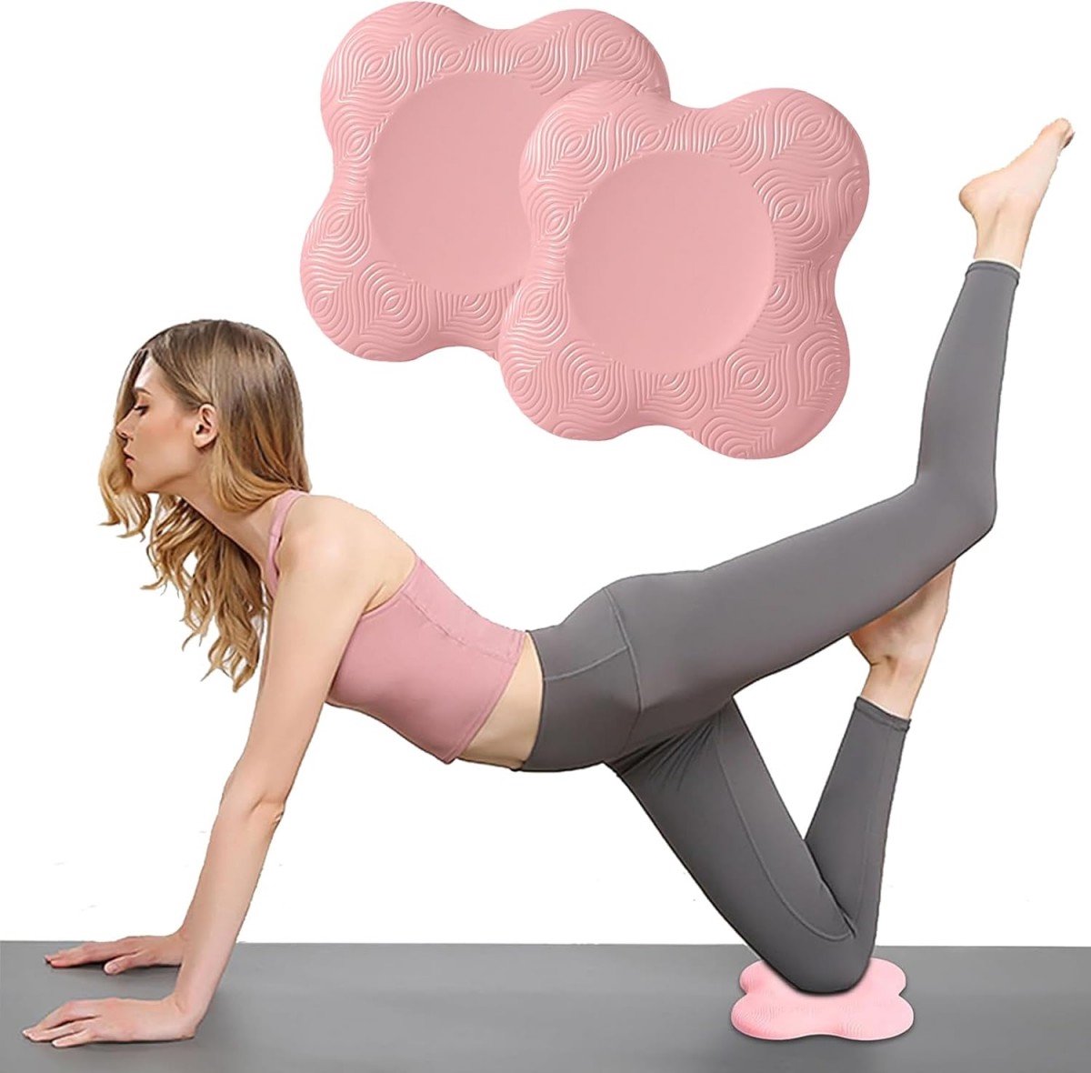 Yogamat - Set van 2 - 20*20*1,9 cm - Stretchen, Oefening, Dik - Kniebeschermers - Duurzaam, Schokdempend, Lichtgewicht, Training - Wasbaar - Antislip - Unisex - Balansondersteuningspad - Plank Fitness Yoga Elleboog Kniebeschermer