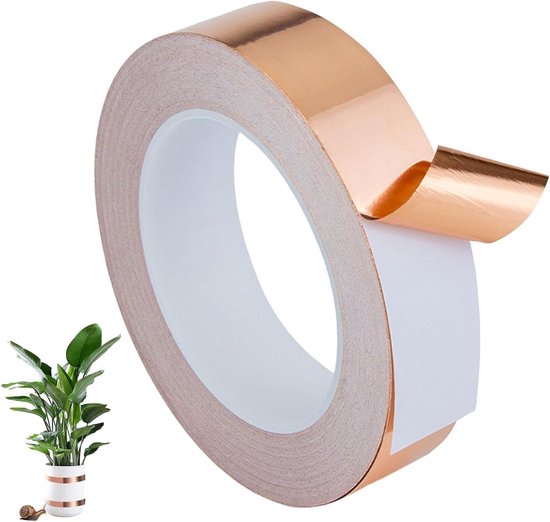 Zalava Kopertape, koperfolietape, EMI, kapton tape, afschermband, koperfolie, koperband, zelfklevend, plakband, slakkenband, slakkenbescherming, 70 mm x 20 m (70 mm x 20 m