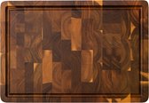 Matakumi Houten Snijplank met Sapgeul 42.5 x 30 cm – End Grain Hakblok voor Vlees, Vis, Groente, Fruit, Brood & Meer