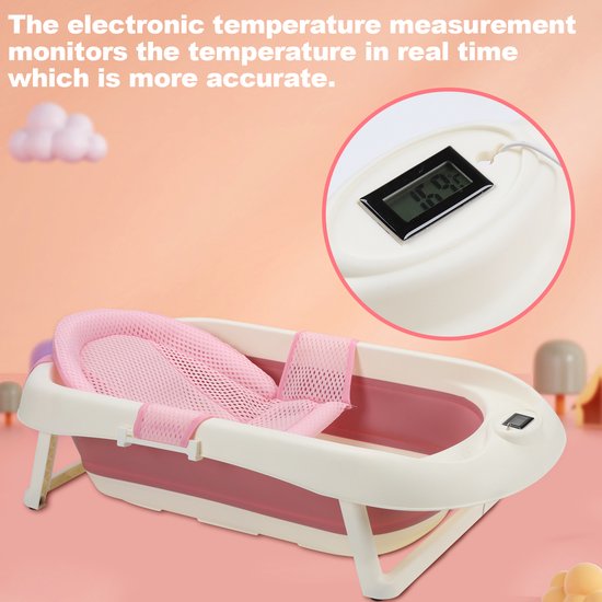 Babybadje - Peuterbadje - Opvouwbaar - Inc. baby bad kussen - 80cm lang - Roze - PP&TPE - 0 tot 3 jaar van Merkloos — afbeelding 3