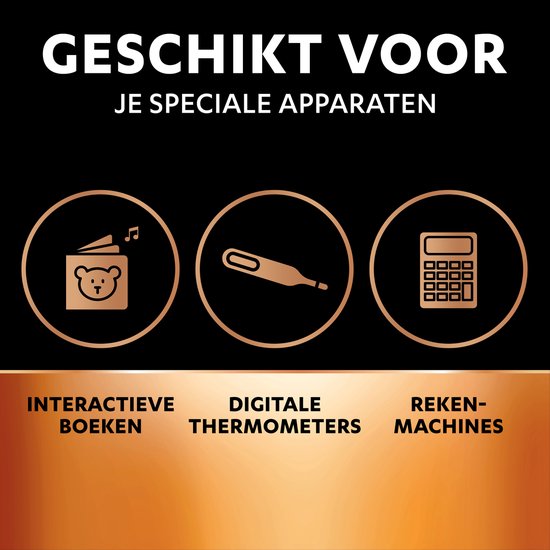 Iconen van een interactief boek, digitale thermometer en rekenmachine.