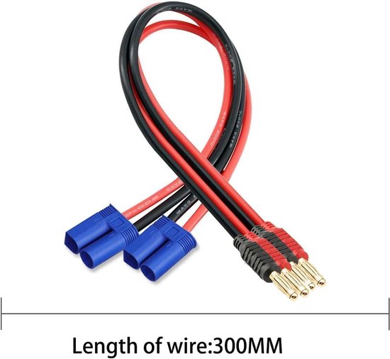 Deans Male To EC3 Female Connector Adaptor/wire/cable 30mm 14 AWG 3.5mm - Foto 10