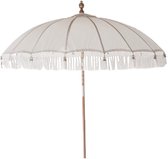 Bali parasol - creme franjes - 250cm