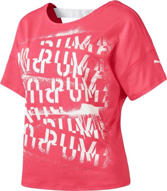 PUMA HIT Feel It Tee Sportshirt Dames - Pink Alert - Maat S