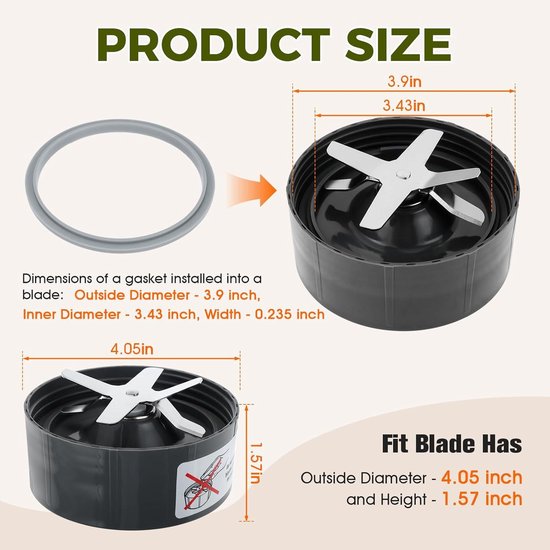 STALEN MES COMPLEET - BLENDER (incl rubber ring